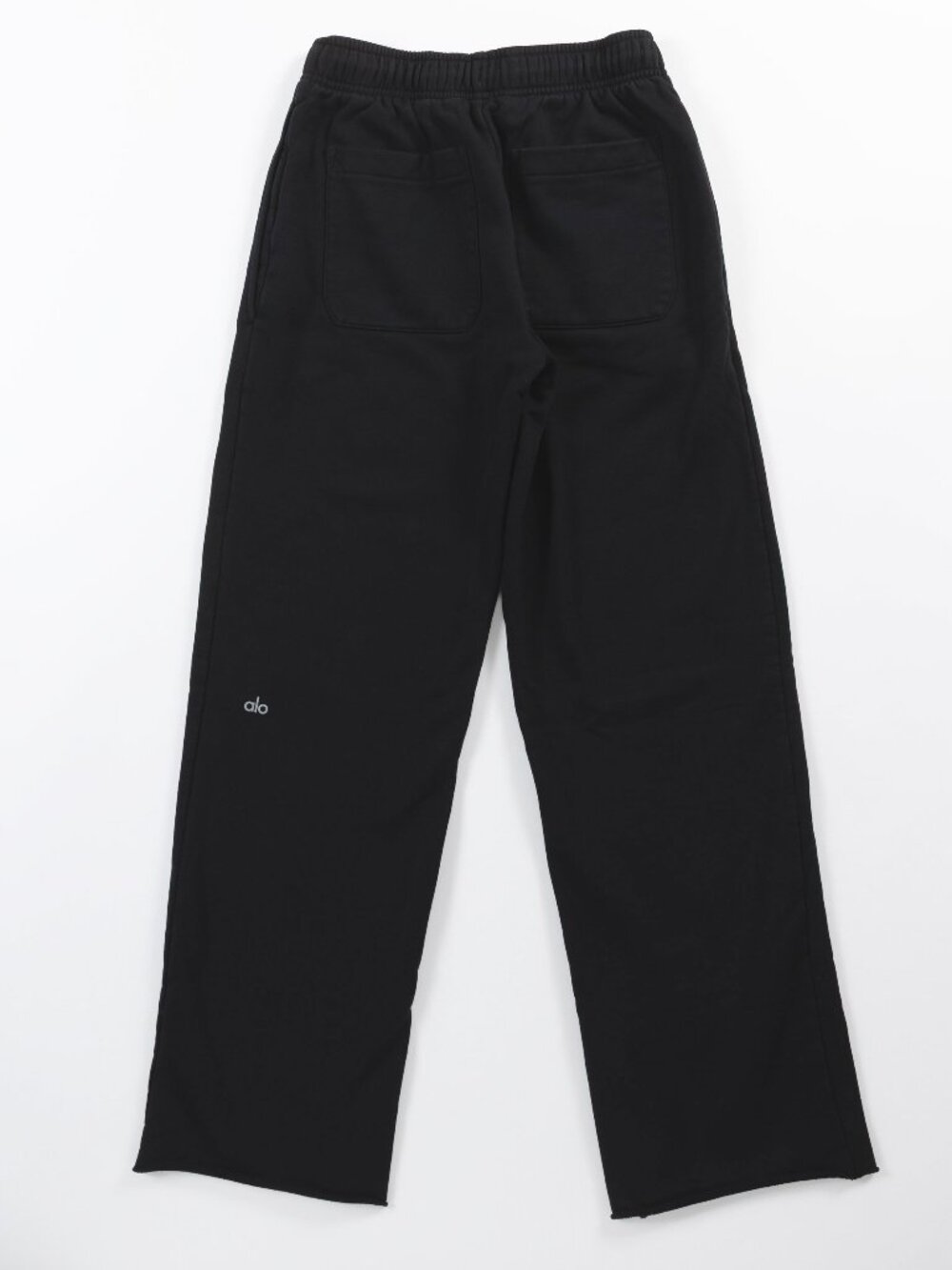 Alo Yoga Straight Open Bottom Wide Leg Sweatpants Terry Cloth Raw Hem XS